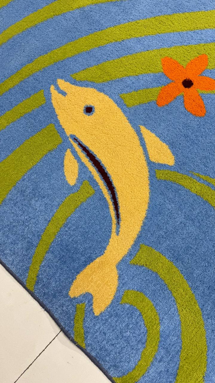 Стирка ковра дельфин - после